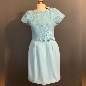 Vintage 50’s/60’s Carol Brent Light Blue Lace Dress